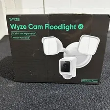 Wyze Wired Outdoor Wi-Fi Floodlight v2 Home Security Camera with 2K Video, Color