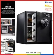Fireproof Waterproof Safe 1.23 Cu Ft Digital Combination Lock Steel Security Box