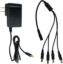 Night Owl Security SPF-CAMP-2A Camera Adapter with 4-Way Power Splitter, Black
