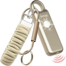 Weten 130dB Personal Safety Alarm Keychain Gold Satin
