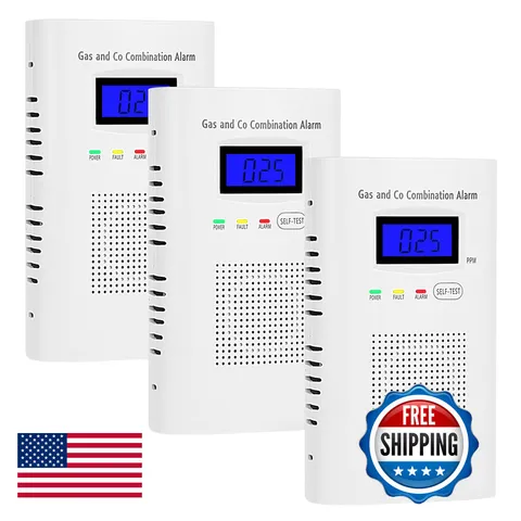 Awatin 3 Pakcs Combination Gas Carbon Monoxide Detector Plug In Carbon Monoxide