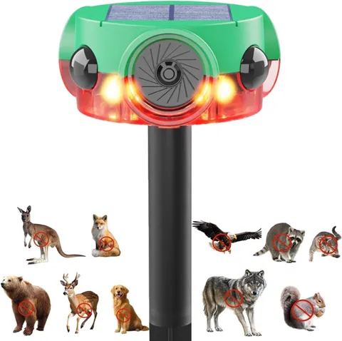 Outdoor Motion Sensor Alarm, Barking Dog Alarm with 360° Detection, Supports Voi