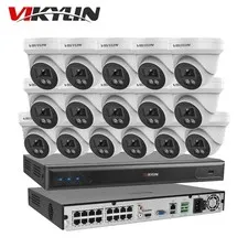 Vikylin SmartFind 16CH 16 POE NVR CCTV System 5MP IP Camera Night Vision Lot