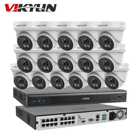 Vikylin SmartFind 16CH 16 POE NVR CCTV System 5MP IP Camera Night Vision Lot