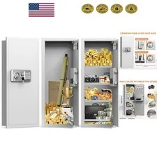 Durable Alloy Steel 33.46" Tall Wall Safe - Combination Lock for Security