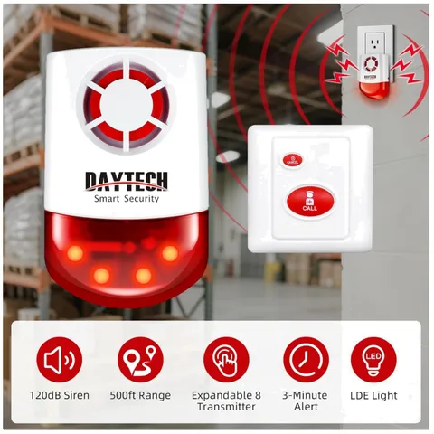 Home Security Kit - Wireless Panic Button Alarm, Waterproof