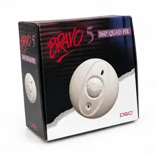 DSC Bravo 5 360° Quad PIR Wired Indoor Motion/PIR Activated Sensor, White