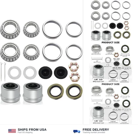 2 Sets 3500lb Trailer Wheel Bearing Kit L68149 L44649 Boat Trailer Axle Beari...