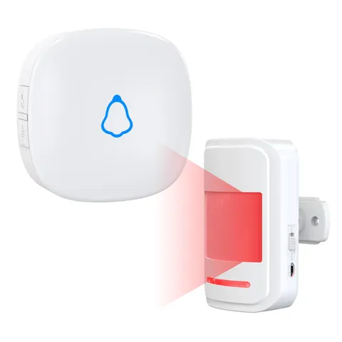 Motion Sensor Door Chime, METAK Wireless 1 Receiver + 1 Sensor, White