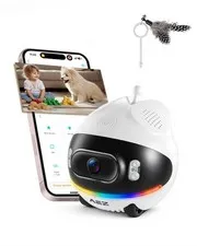 AEZ Robot Camera on Wheels 1080P Dual Lens,Indoor Movable Security Camera wit...