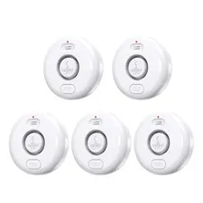 5 Pack Water Leak Alarm Detector, 120dB Loud Alert Water Sensor, IP66 Waterpr...
