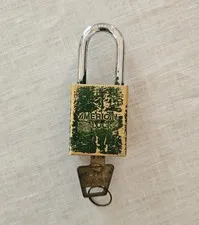 Vintage 2004 American Lock Series 1100 Green Padlock w/ Key Works Smooth