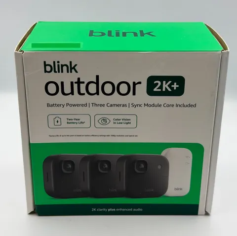 Blink Outdoor 2K+ Wireless 3 Camera Security System w/Sync Module NEW IN BOX