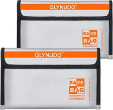 Fireproof Money Bag for Cash (2 Pack - Waterproof Document Pouch - 8X5)