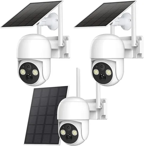 Solar Battery Power WiFi Outdoor Pan/Tilt Home Security Camera System Wireless