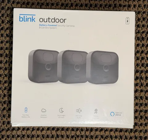 Blink Outdoor Battery-Powered Wireless Security Camera  3-Pack - NEW - FAST SHIP