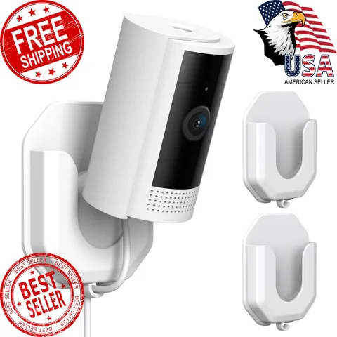 KMOUANTS White Ring Cam Adhesive Mount 2 Pack