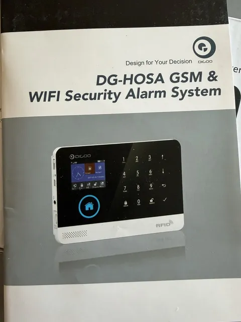Digoo DG-HOSA Wi-Fi Touch Screen Alarm w/ Keypad Sensors And Remote. Non Working