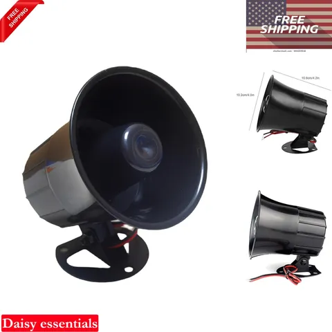 Wired 15W 120dB Alarm Siren Horn 12V Security System with Wall Mount Bracket