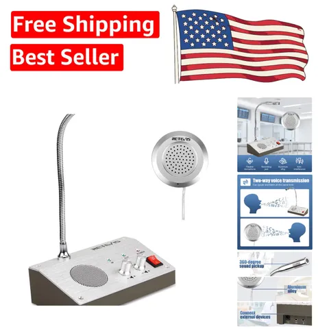RT-9908 Dual-Way Window Intercom System with High Sensitivity for Businesses