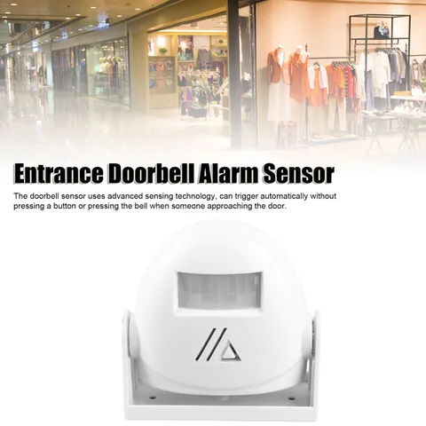 (White)Entry Alert Doorbell Warning Sensor Unique Design Welcome Greeting