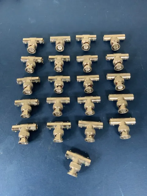 21 Pcs BNC Q9 3 Way T Connector 1 Male to 2 Female Video Adaptor For CCTV Camera