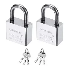 2Pcs 50 x 30 mm Heavy Duty Lock Alloy Steel High Security Padlocks with 6 Keys