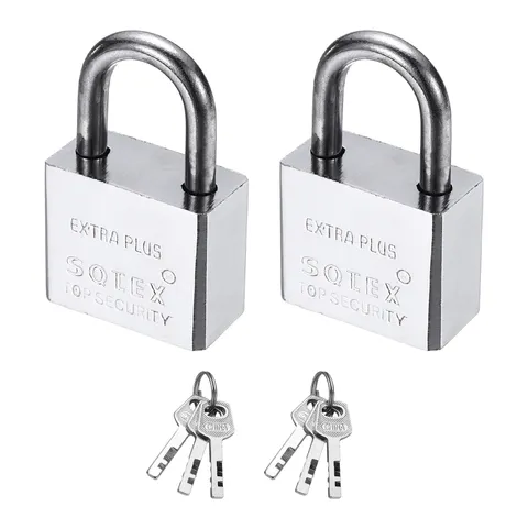 2Pcs 50 x 30 mm Heavy Duty Lock Alloy Steel High Security Padlocks with 6 Keys