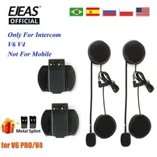 Accessory for EJEAS V6 PRO Helmet Intercom Clip 3.5mm Microphone Speaker Headset