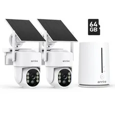 2.5K Wireless Security Camera Outdoor, 2-Cam Home Solar Camera System