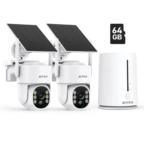 2.5K Wireless Security Camera Outdoor, 2-Cam Home Solar Camera System