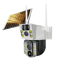 Dual-Lens Solar PTZ Cam – Motion Detect, Night Vision, WiFi/4G