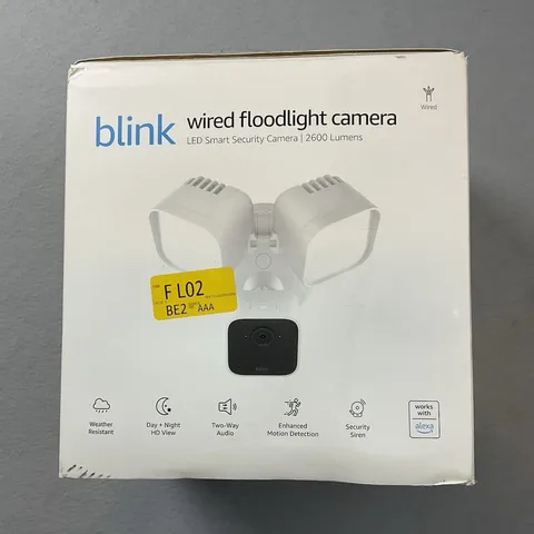 Blink Wired Floodlight Camera White 2600 Lumens 1080p Wi‑Fi Alexa Siren