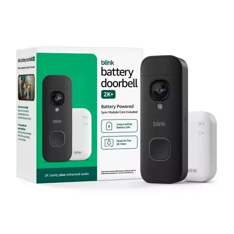 Blink Battery Doorbell 2K+ Wireless, Enhanced Audio, Sync Module Core Included