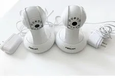 Lot of 2 Foscam  FI8916W  Indoor Wireless Ip Cameras/ Charging Cord/UNTESTED