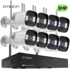 3MP WLAN Home IP Camera CCTV System 8CH Outdoor Waterproof Smart Alarm