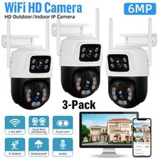 3PACK 6MP Home Security CCTV Video Surveillance Camera Outdoor Human Detection