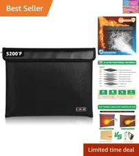 Fireproof Document Bag - with 5200°F Heat Insulated, Waterproof Fireproof Bag...