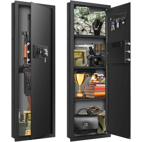 43.3" Tall Fireproof Wall Safes Between the Studs 16" Centers, Electronic Hid...