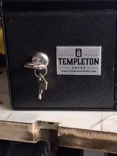 Templeton Safes Black Metal Home Security Safe with Key Lock Mechanism