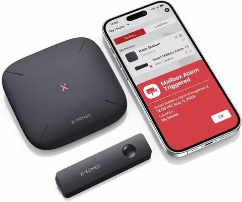 X-Sense Smart Mailbox Alarm Wireless Mail Alert Sensor w/ SBS50 Base Station