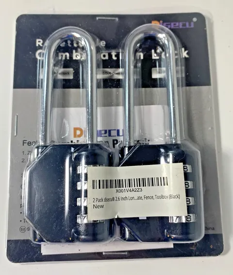 Disecu 4 Digit Heavy Duty Combination Lock 2.6 inch long, Fence, Toolbox Black