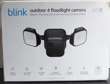 Blink Outdoor 4 Battery-Powered 1080p Security Camera HD with Floodlight Black