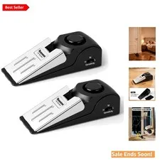 Portable 2-Pack Door Stopper & Alarm System - 120DB Security for Peace of Mind
