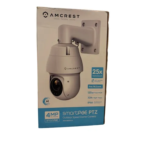 Amcrest SmartPoe PTZ 4MP Outdoor Dome Camera, PoE, Night Vision, IP66 NOB