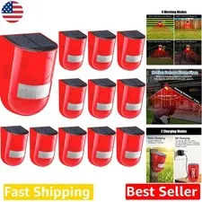 Solar Alarm 12pk Strobe Siren 110dB Motion Sensor 8M Range USB Backup