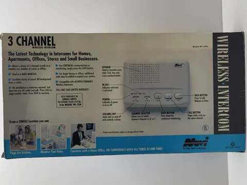 Novi Wireless Intercom 3 Channel 1 Pair Model WI-3 Nursery Office Home System