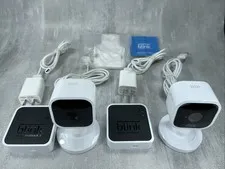 2 Blink Mini Plug in Smart Wired Camera W 2 Sync Modules - Tested