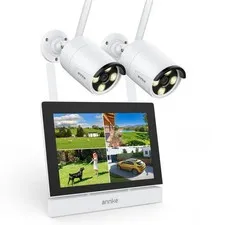 5MP Wireless Security Camera System with 7'' Touch Screen Monitor, 64GB SD In...