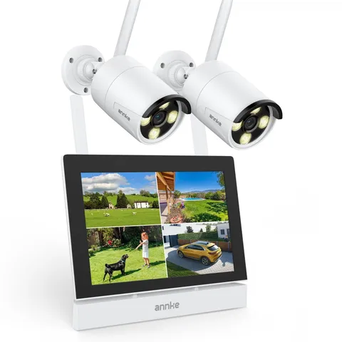 5MP Wireless Security Camera System with 7'' Touch Screen Monitor, 64GB SD In...